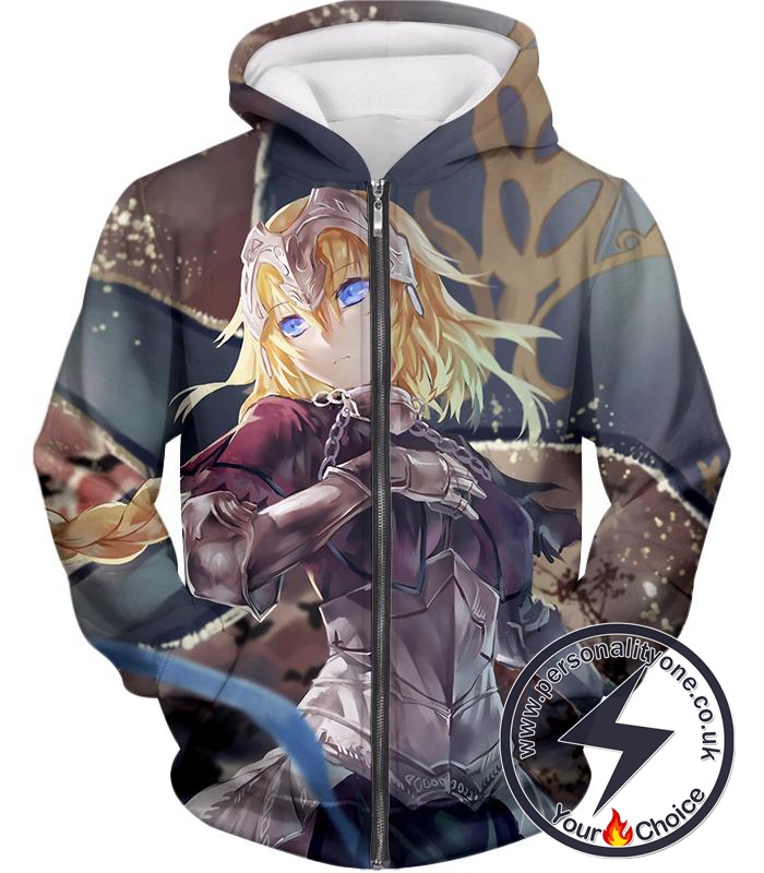 Fate Stay Night Super Hot Ruler Class Servant Jeanne dArc Zip Up Hoodie